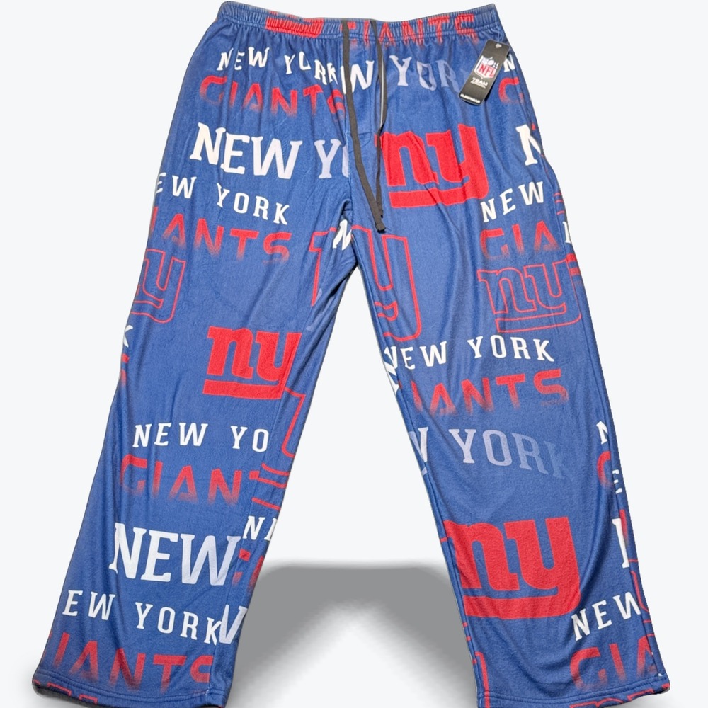NFL Team Apparel New York Giants Pajama Pants Mens XL‎ Blue All Over Print NWT